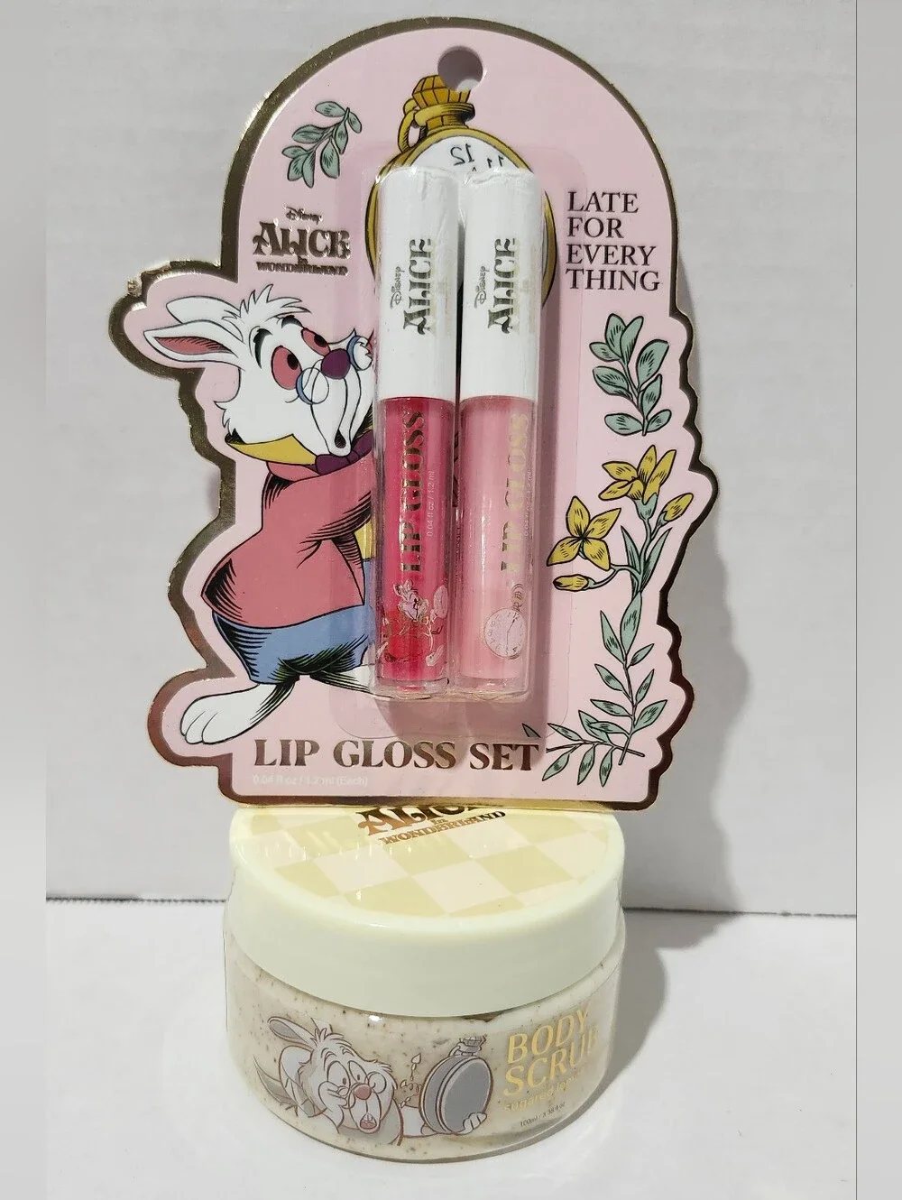 Disney Alice in Wonderland The White Rabbit Lip Gloss & Body Scrub